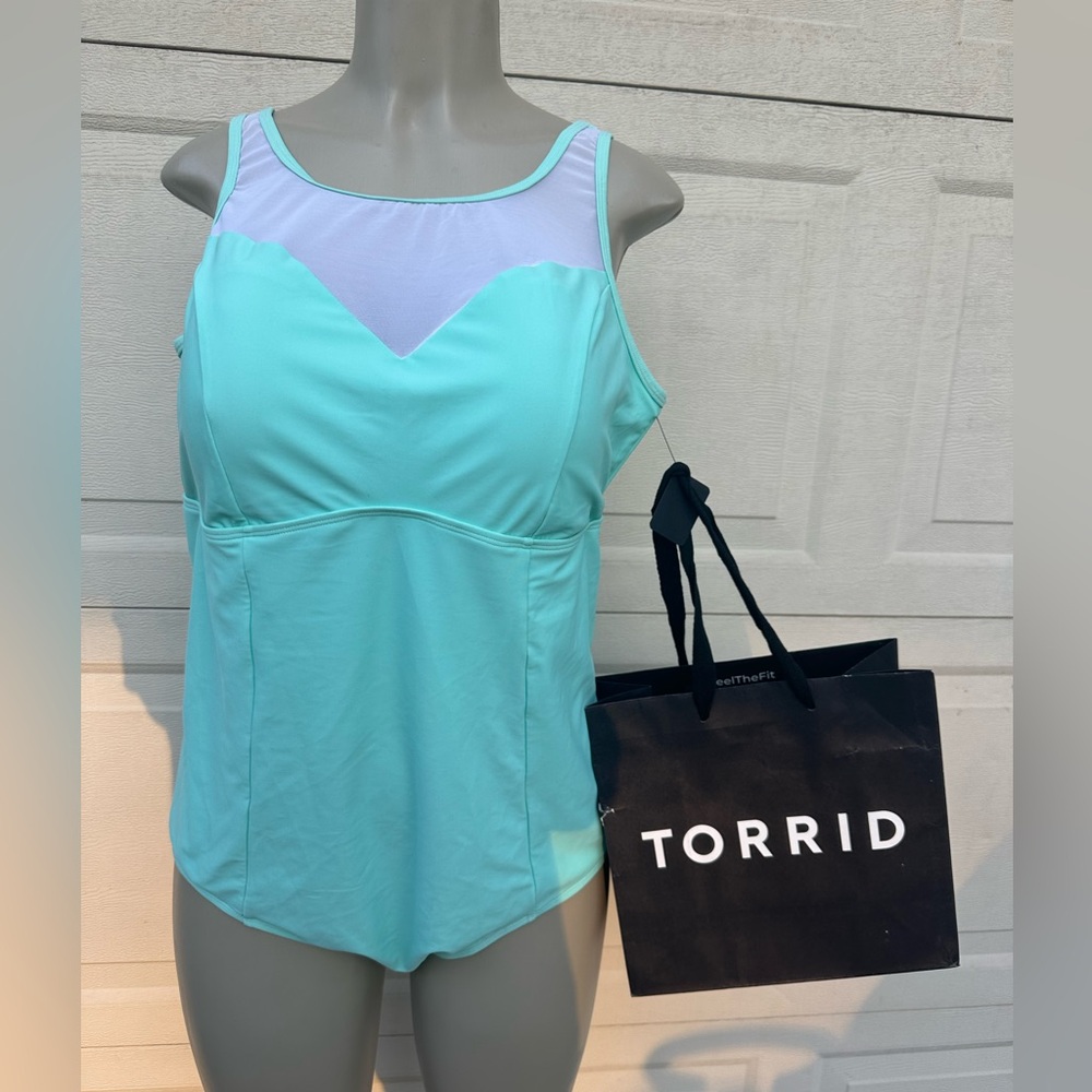Torrid Light Green One-Piece Swimsuit
